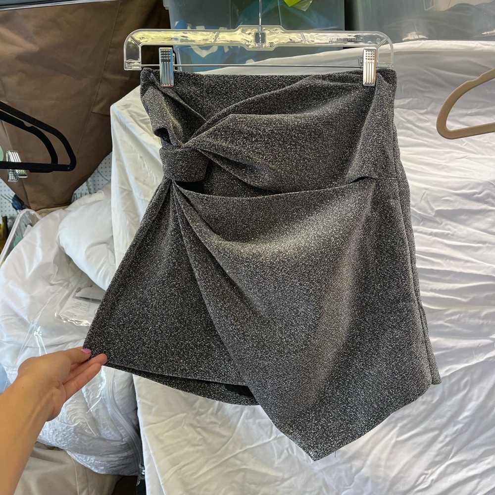Silver sparkle skirt